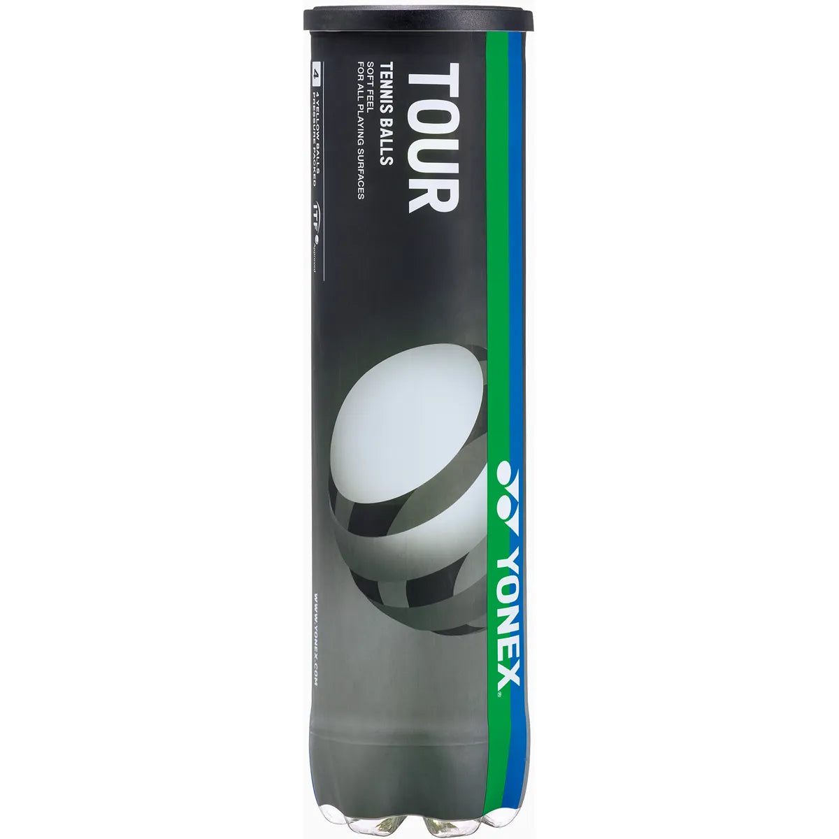 Tube of 4 Yonex Tournament Tennis balls