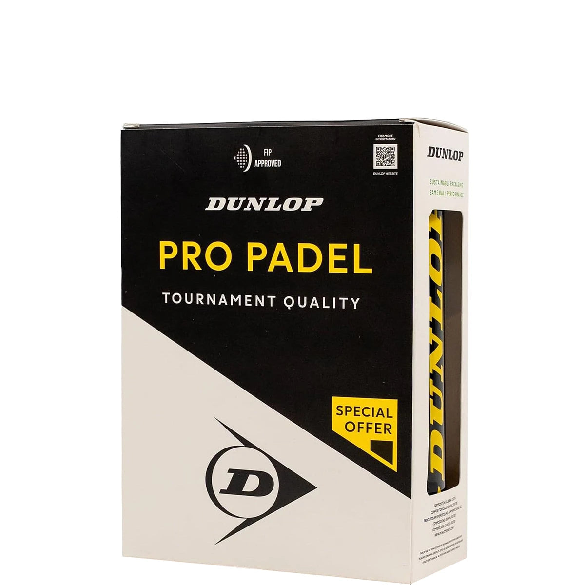 Bipack of 3 Dunlop Pro Padel balls