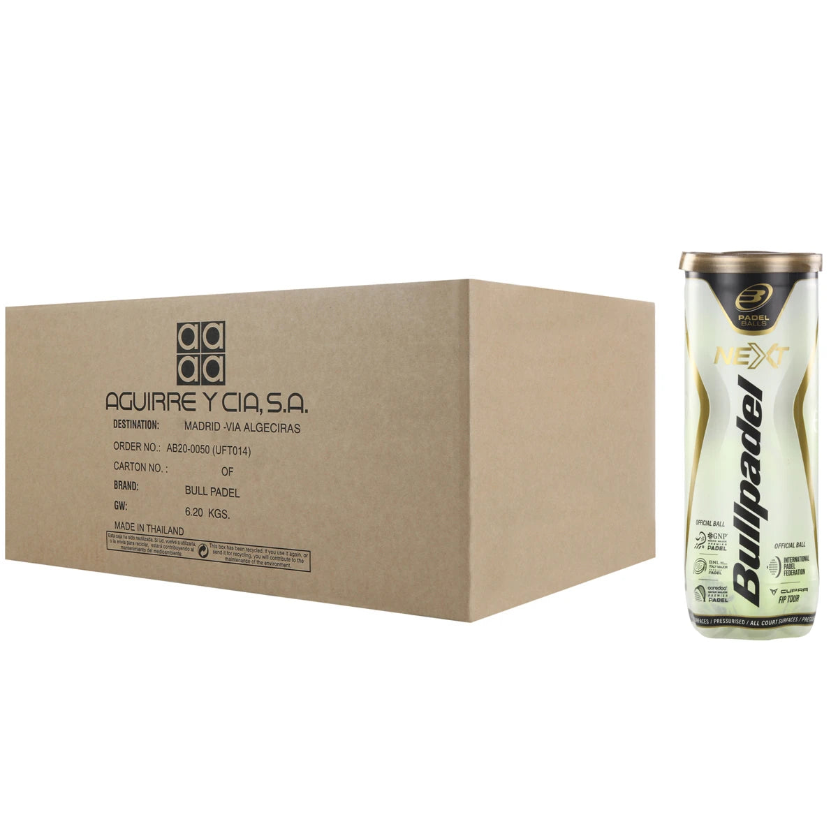Carton of 24 Tubes of 3 Bullpadel Fip Next Balls