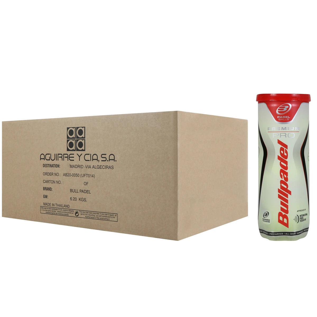 Box of 24 Tubes of 3 Bullpadel Premium Pro Tennis Balls