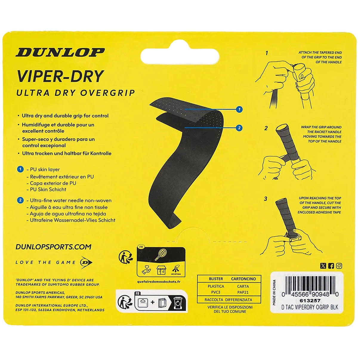 Dunlop Atp Viper-Dry Overgrips X3