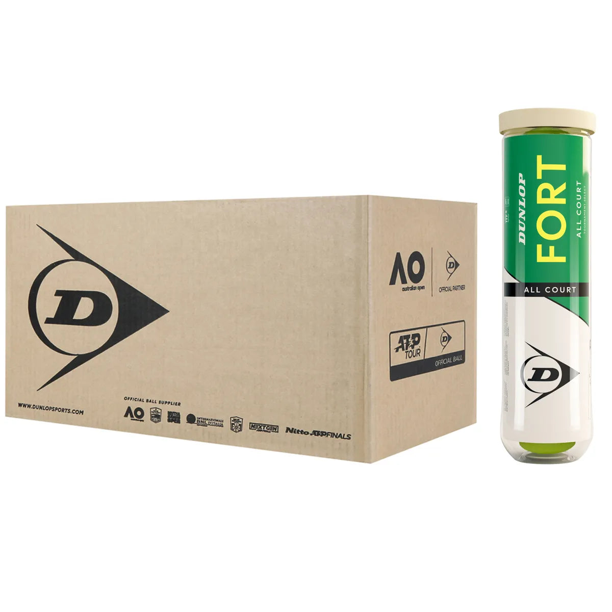 Carton of 18 Tubes of 4 Dunlop Fort Tournament Select Tennis Balls