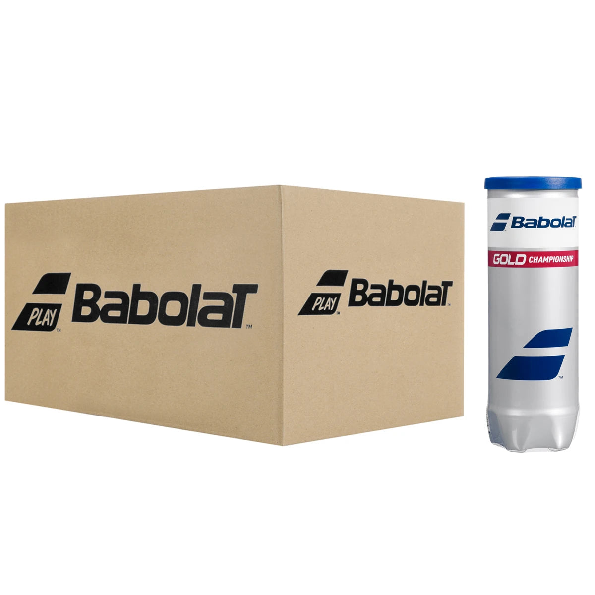 Carton of 24 Tubes of 3 Babolat Gold Championship Tennis Balls
