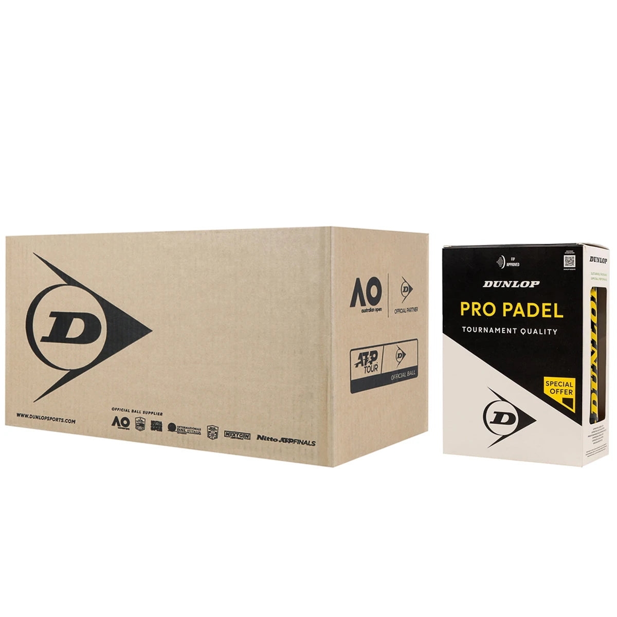 Box of 12 Bipacks of 3 Dunlop Pro Padel balls