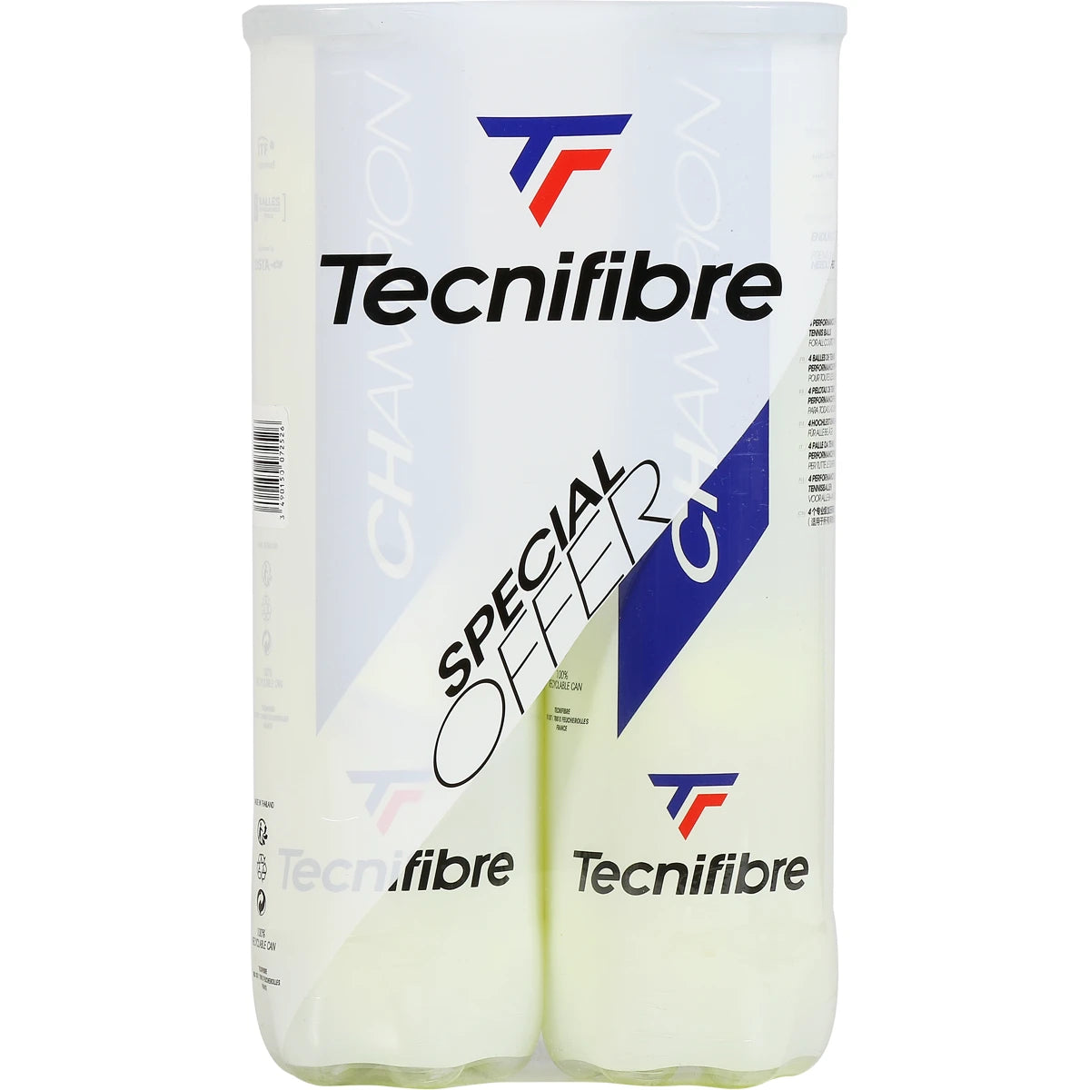 Bipack of 4 Tecnifibre Champion Balls