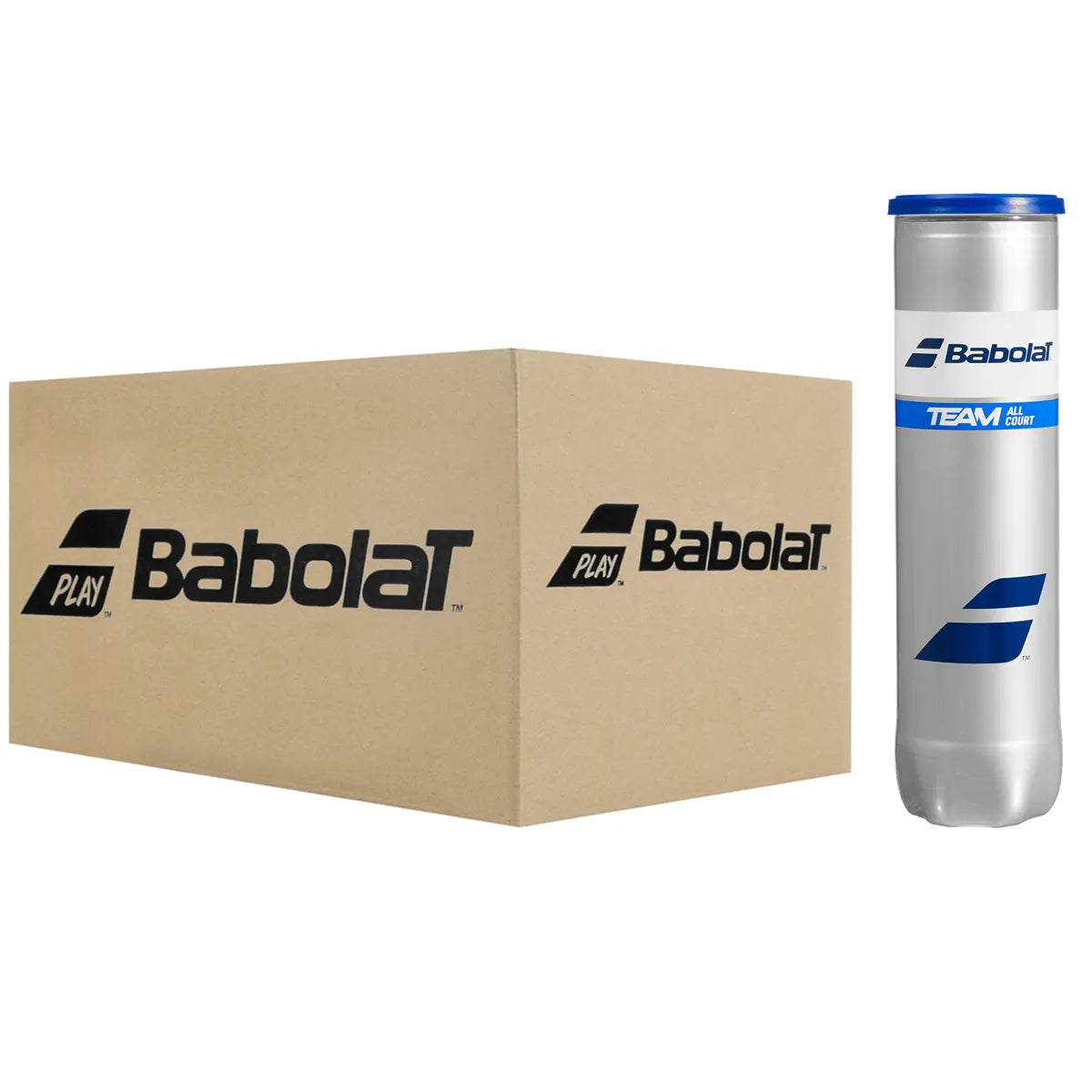 Box of 18 Tubes of 4 Babolat Team All Court Tennis Balls