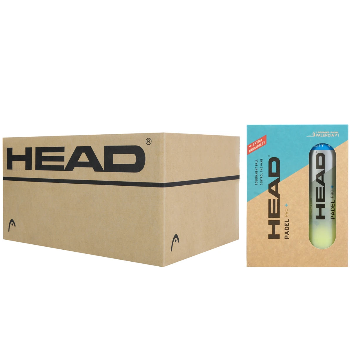 Box of 12 Packs of 2 Tubes of 3 Head Padel Pro+ Balls Valencia