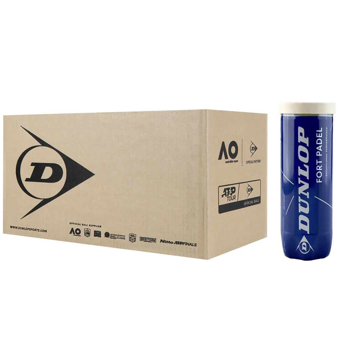 Carton of 24 Tubes of 3 Dunlop Fort Padel Balls