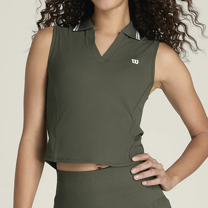 Wilson Women's Rib Sleeveless Polo