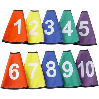 Set of 10 Numbered Cone Collars from 1 to 10