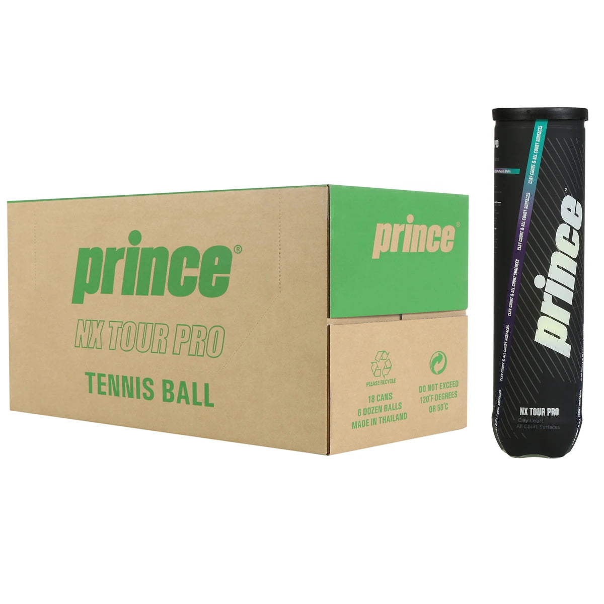 Carton of 18 Tubes of 4 Prince Nx Tour Pro Tennis Balls