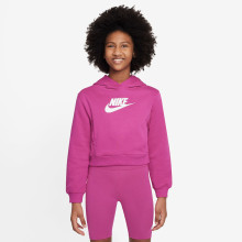 NIKE JUNIOR GIRLS' CLUB FLEECE HOODED CROP TOP SWEATSHIRT