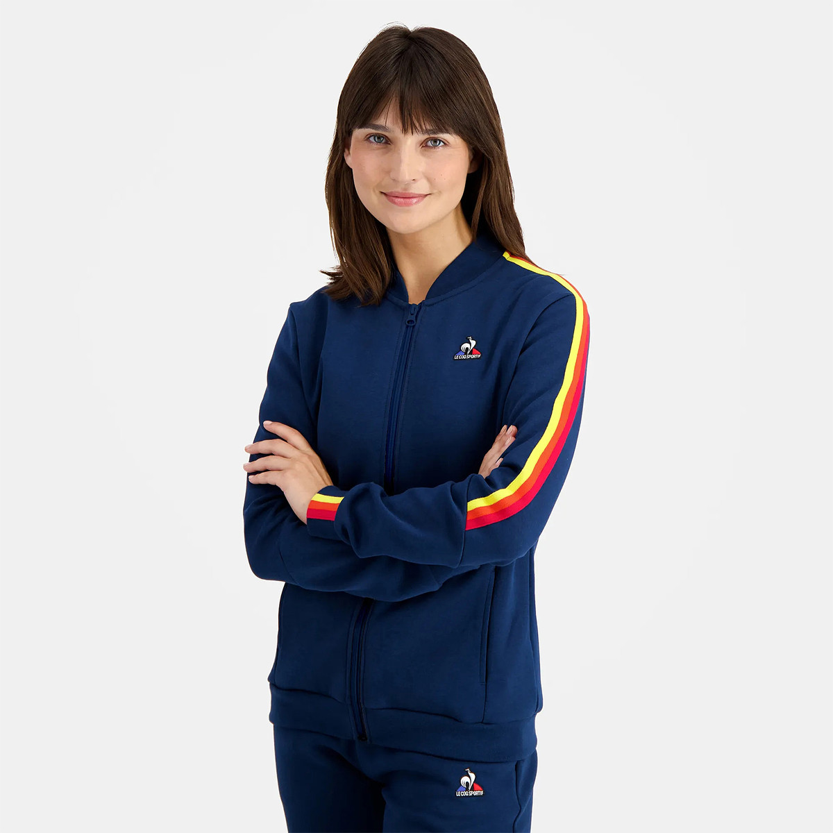 WOMEN S LE COQ SPORTIF FULL ZIP SAISON N 1 SWEATER LE COQ SPORTIF Women s Clothing Tennispro
