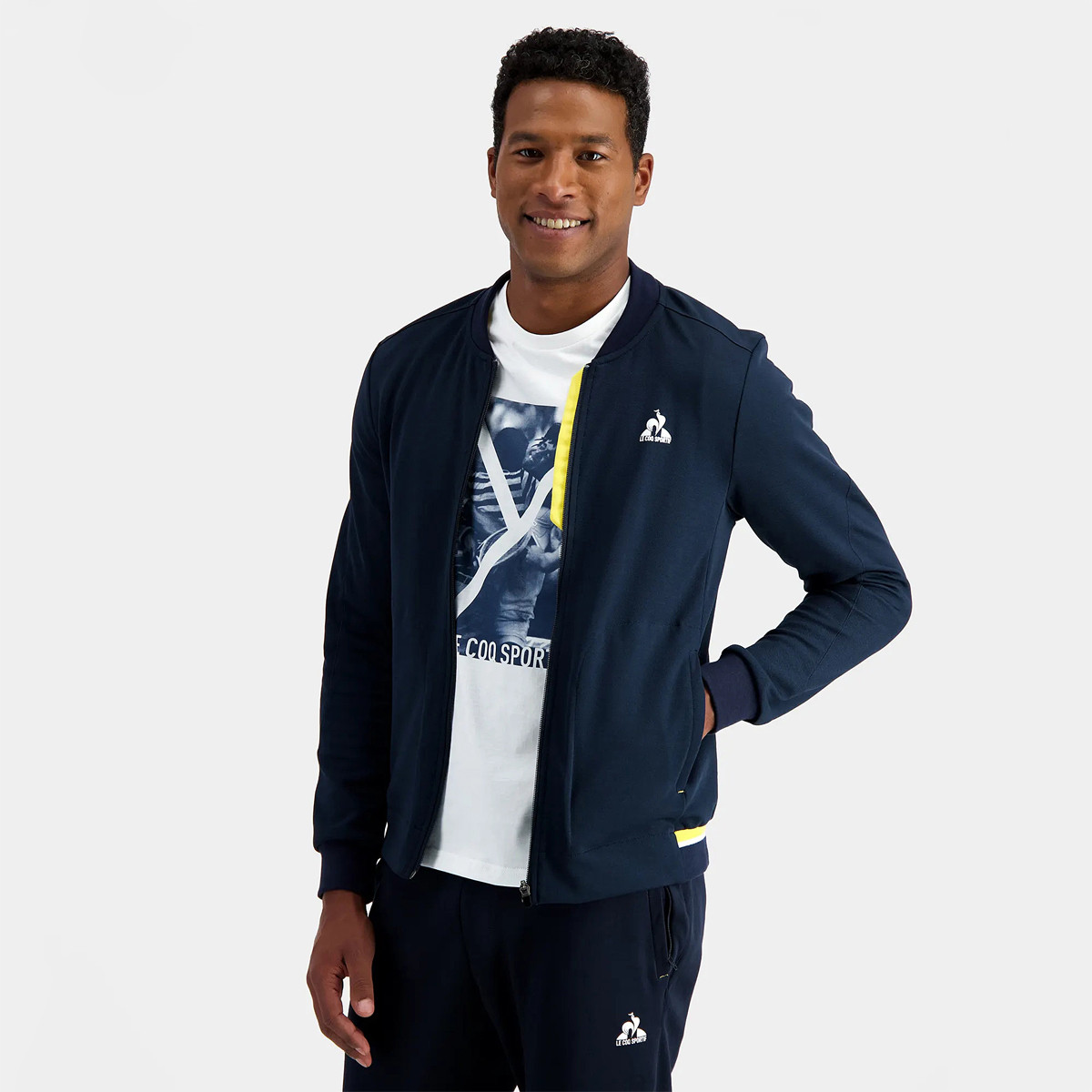 LE COQ SPORTIF FULL ZIP CALY COURT 83 SWEATER LE COQ SPORTIF Men s Clothing Tennispro