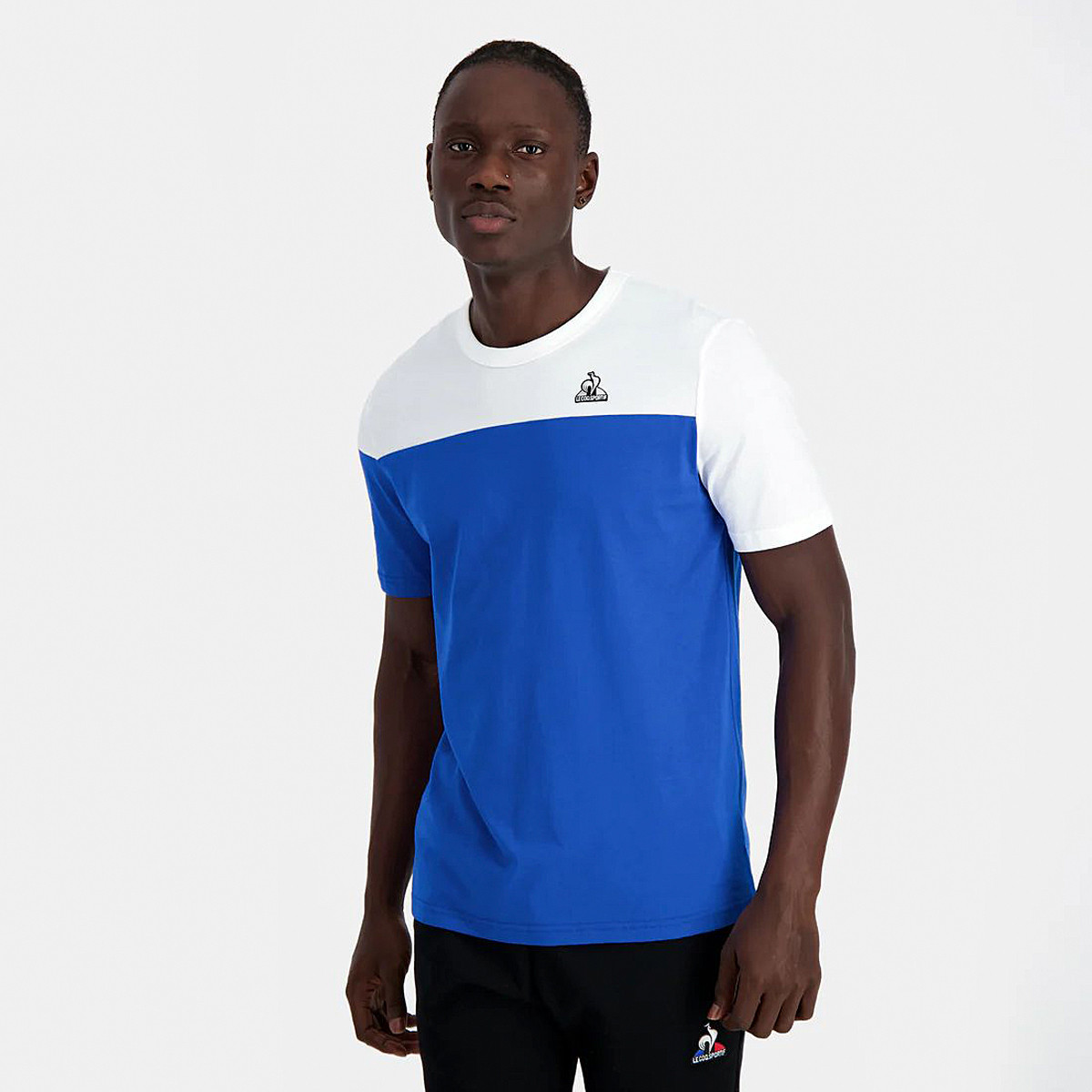 T shirt le coq sportif bleu discount