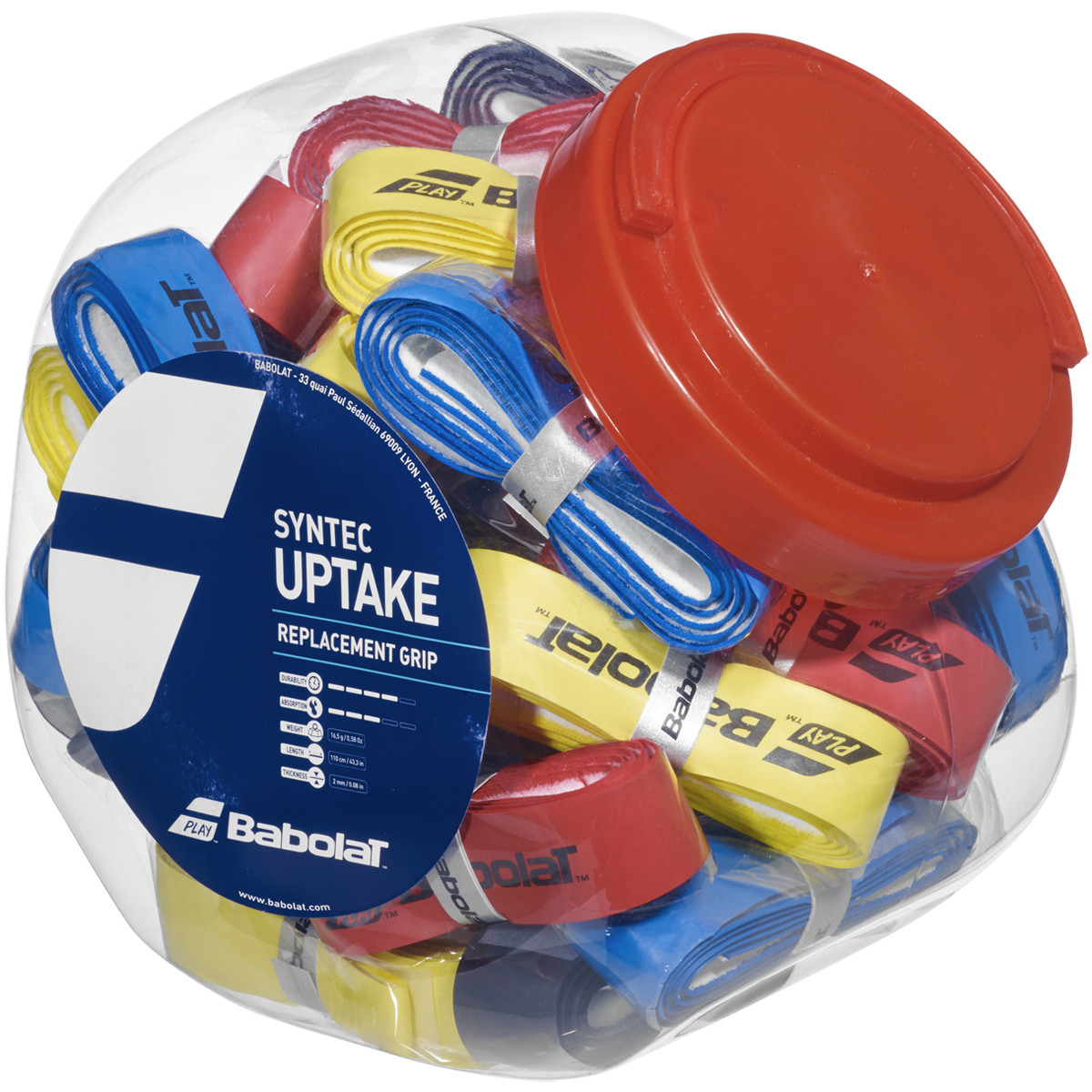 JAR OF 30 BABOLAT UPTAKE GRIPS