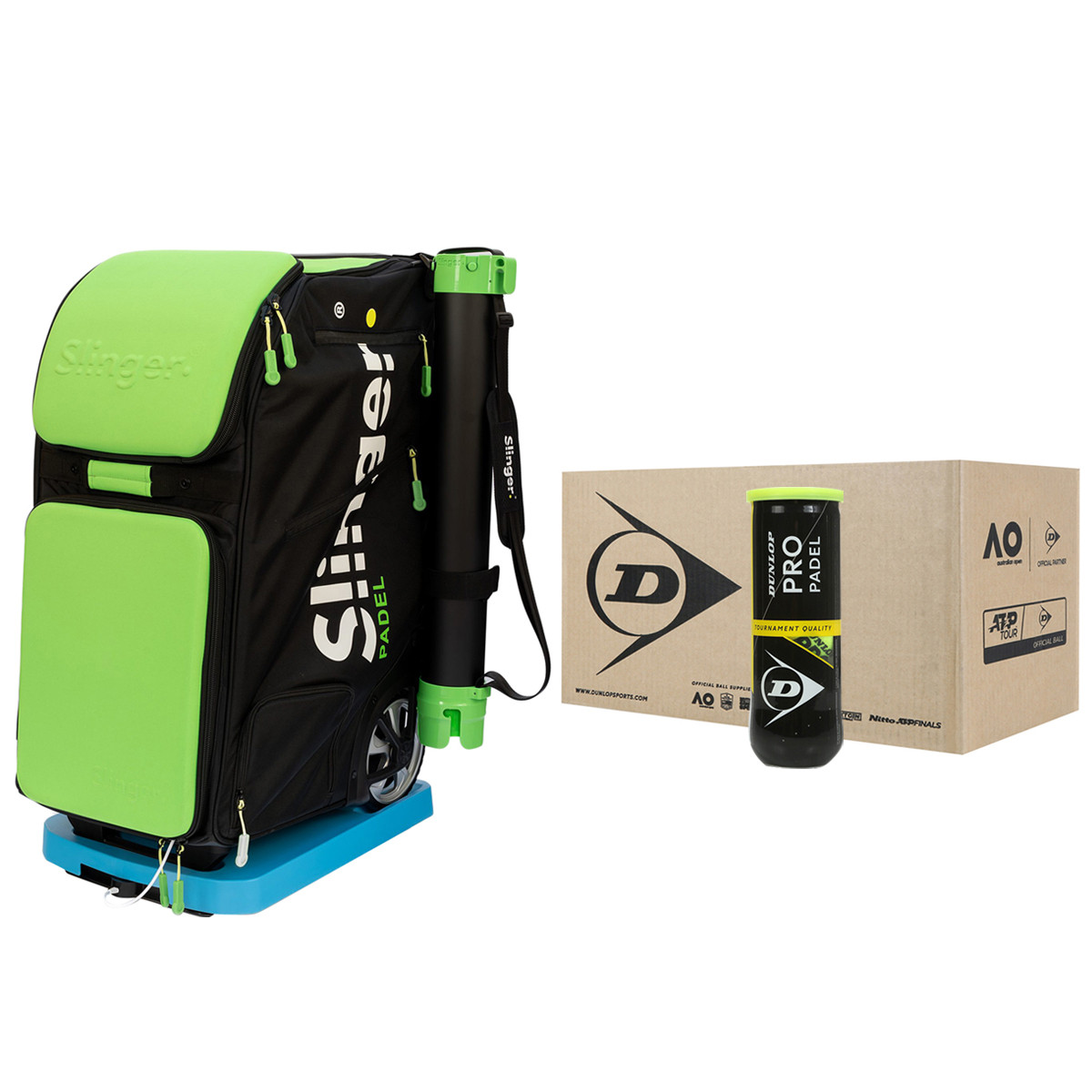 PACK SLINGER PADEL CASE OF 24 DUNLOP PRO PADEL TUBES BALL LAUNCHERS SLINGERBAG Ball Machines Club Equipment Tennispro