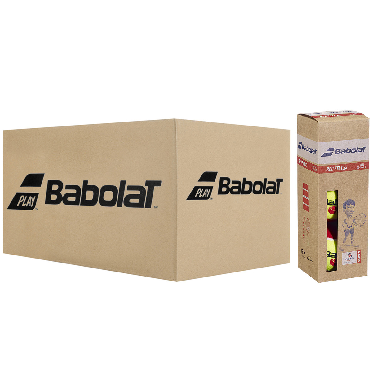 BOX OF 24 TUBES OF 3ABOLAT RED FELT BALLS