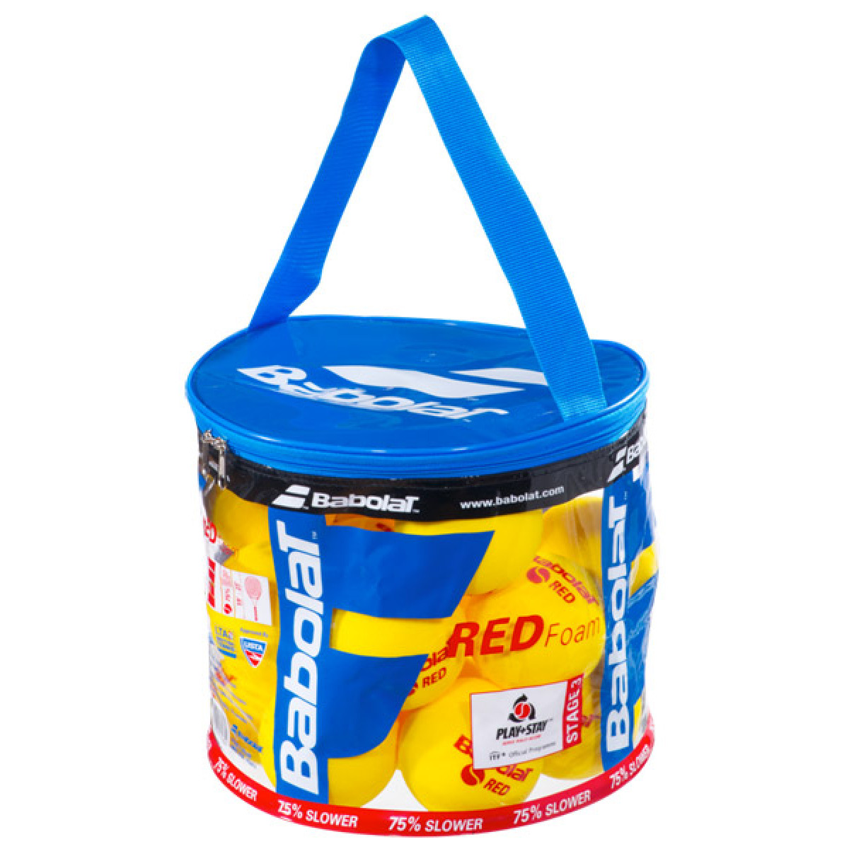 ZIPPED BAG OF 24 BABOLAT RED FOAM BALLS