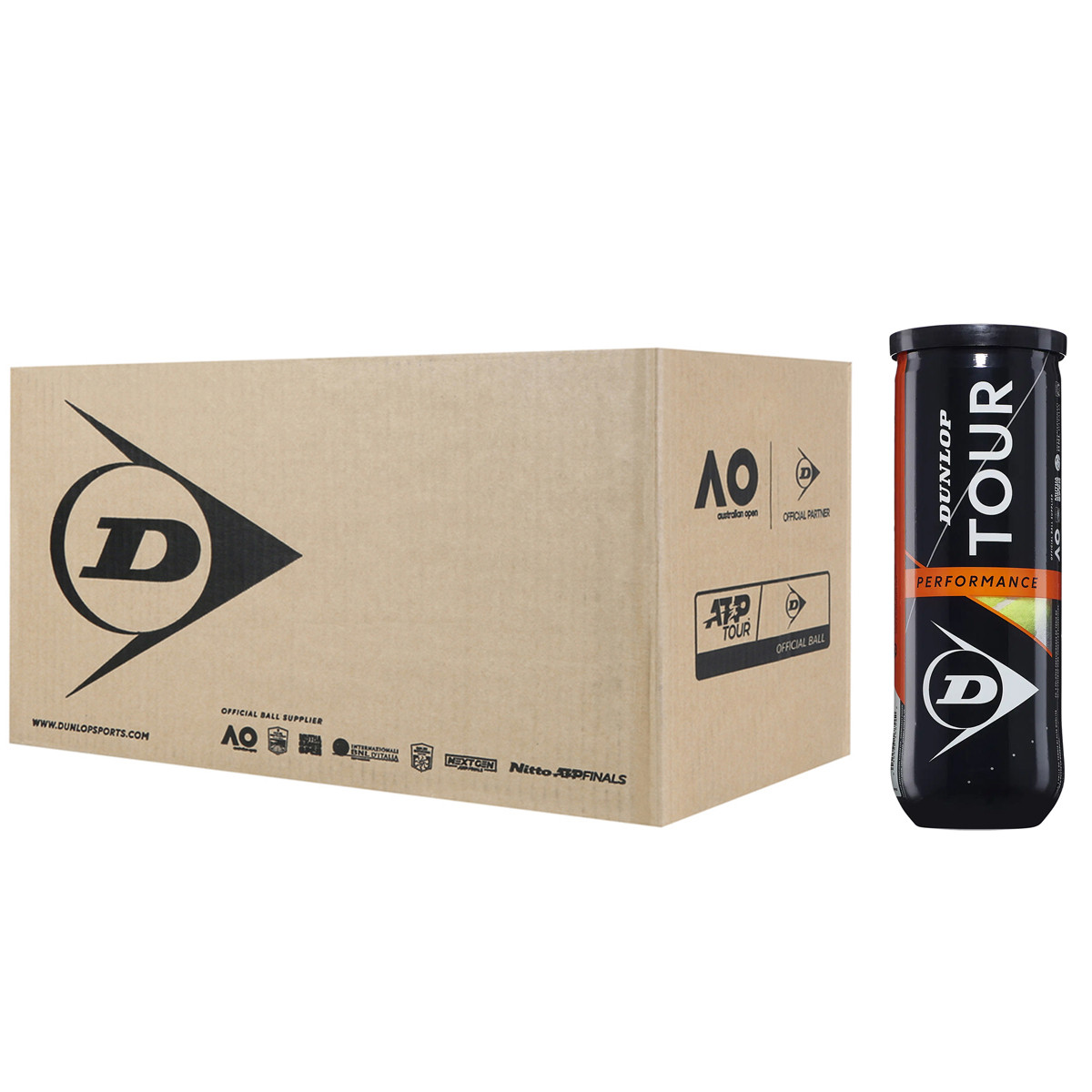 BOX OF 24 TUBES OF 3 DUNLOP TOUR PERFORMANCE BALLS