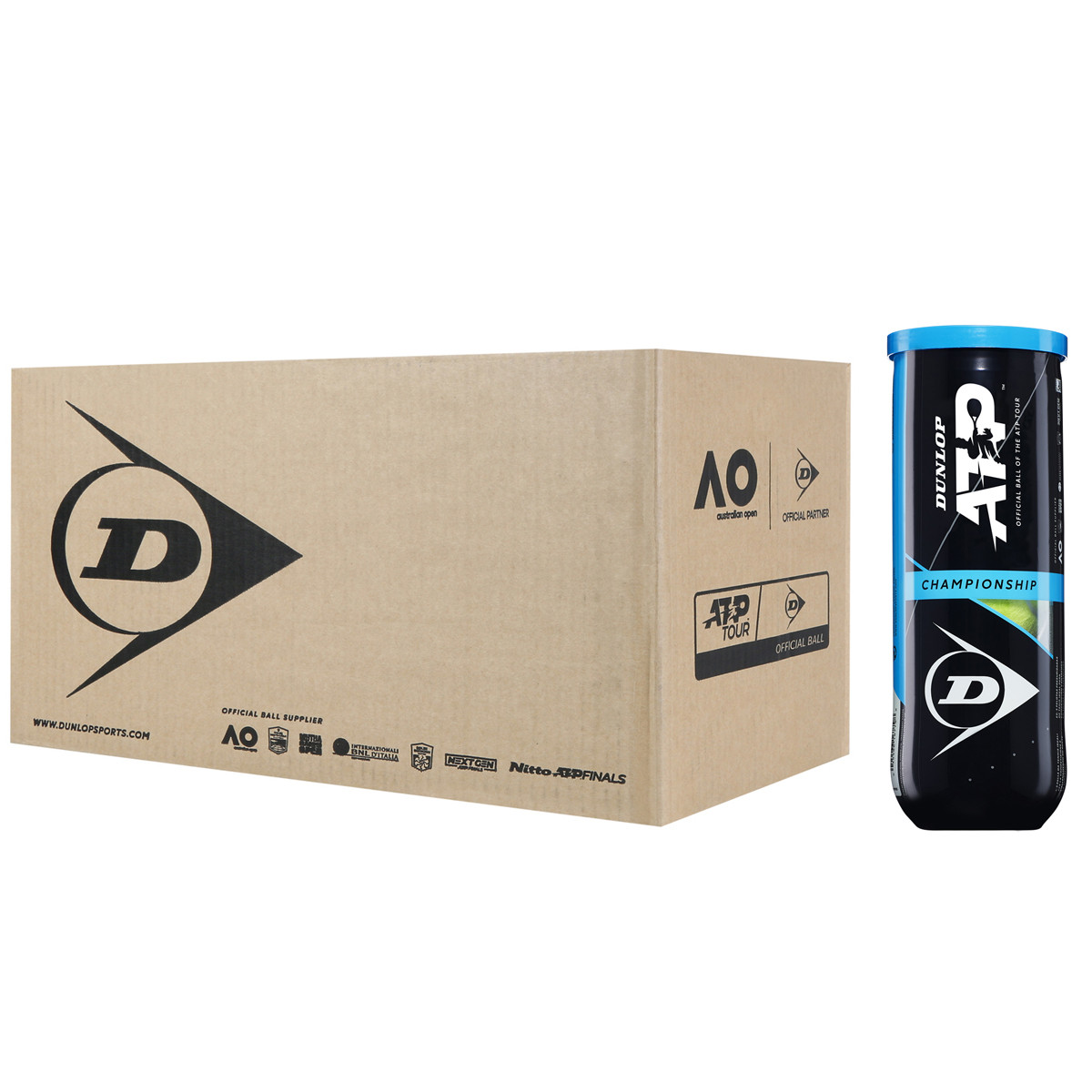 BOX OF 24 TUBES OF 3 DUNLOP ATP CHAMPIONSHIP BALLS
