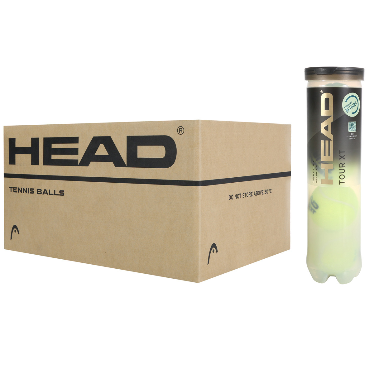 CASE OF 18 CANS OF 4 HEAD TOUR XT BALLS HEAD Balls Tennispro