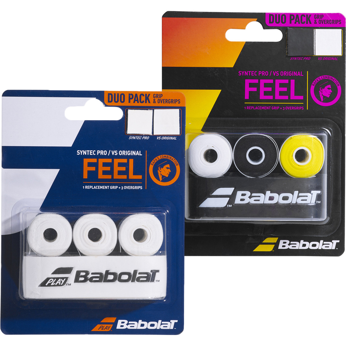 BABOLAT DUO PACK : SYNTEC PRO GRIP + 3 VS ORIGINAL OVERGRIPS