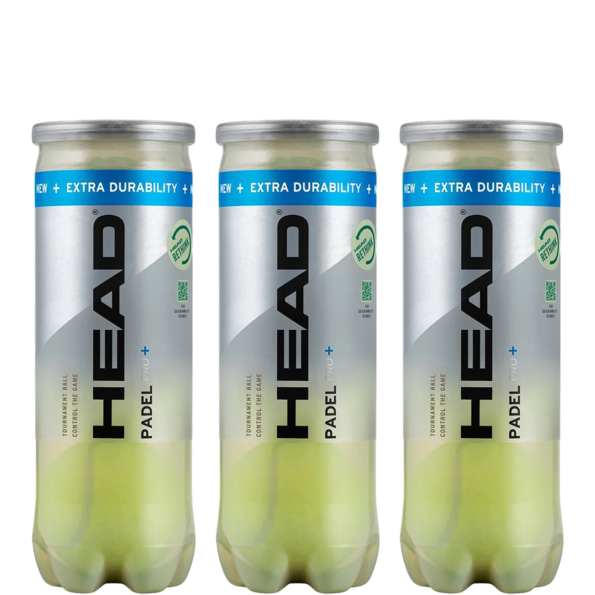 TRIPACK OF 3 HEAD PADEL PRO BALLS