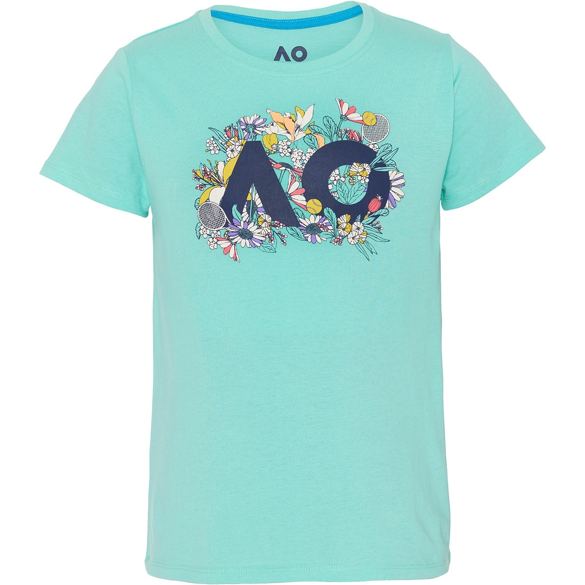 JUNIOR GIRLS AUSTRALIAN OPEN FLORAL LOGO T SHIRT AUSTRALIAN OPEN Juniors Clothing Tennispro
