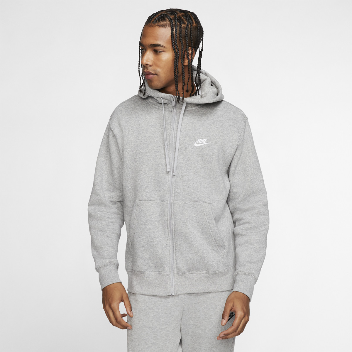 Grey nike zip hoodie men's clearance