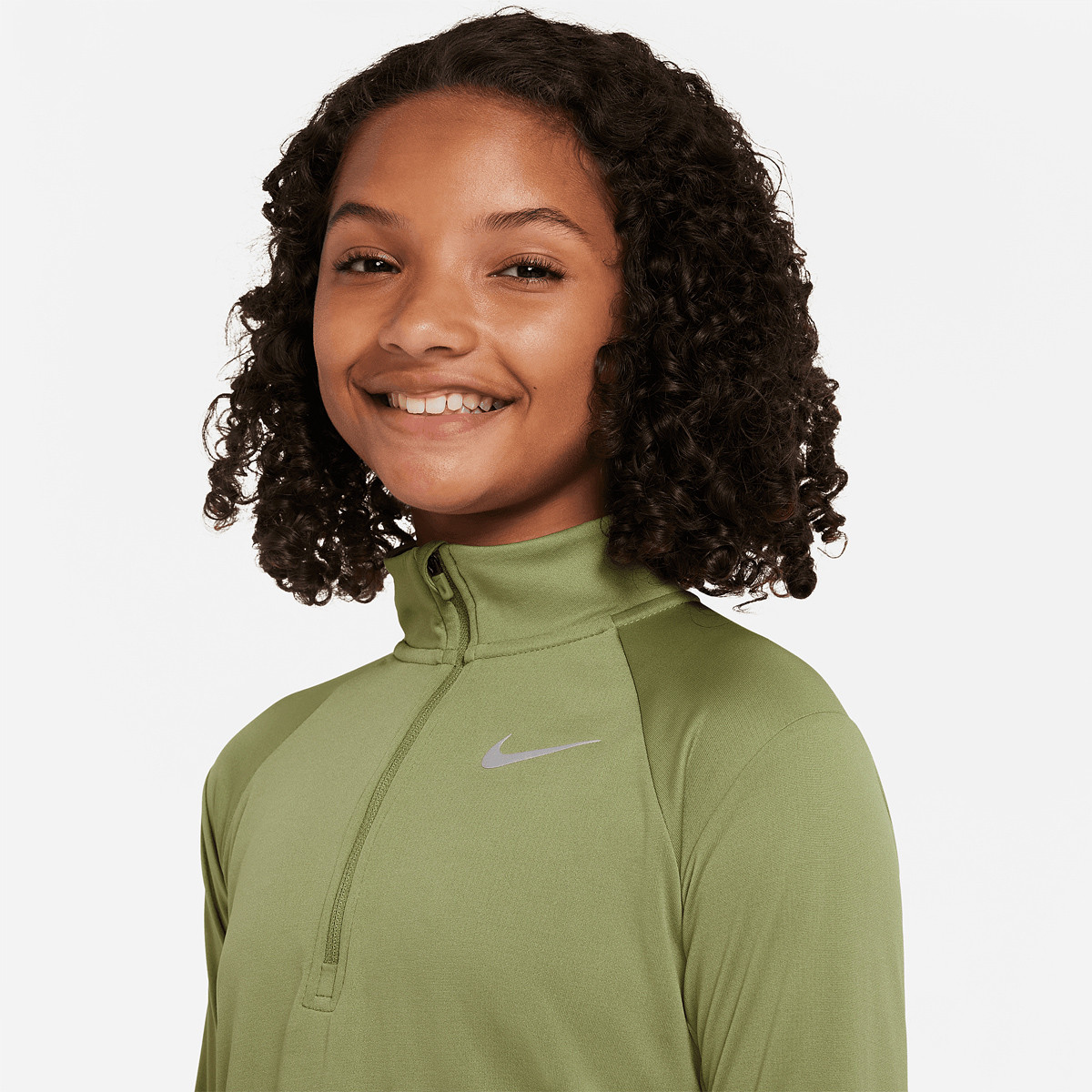 JUNIOR GIRLS NIKE DRI FIT TOP RUN LONG SLEEVE 1 2 ZIP T SHIRT
