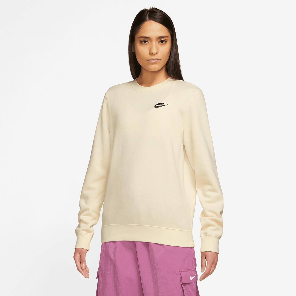 Women's nike sportswear club crewneck fleece sweatshir top
