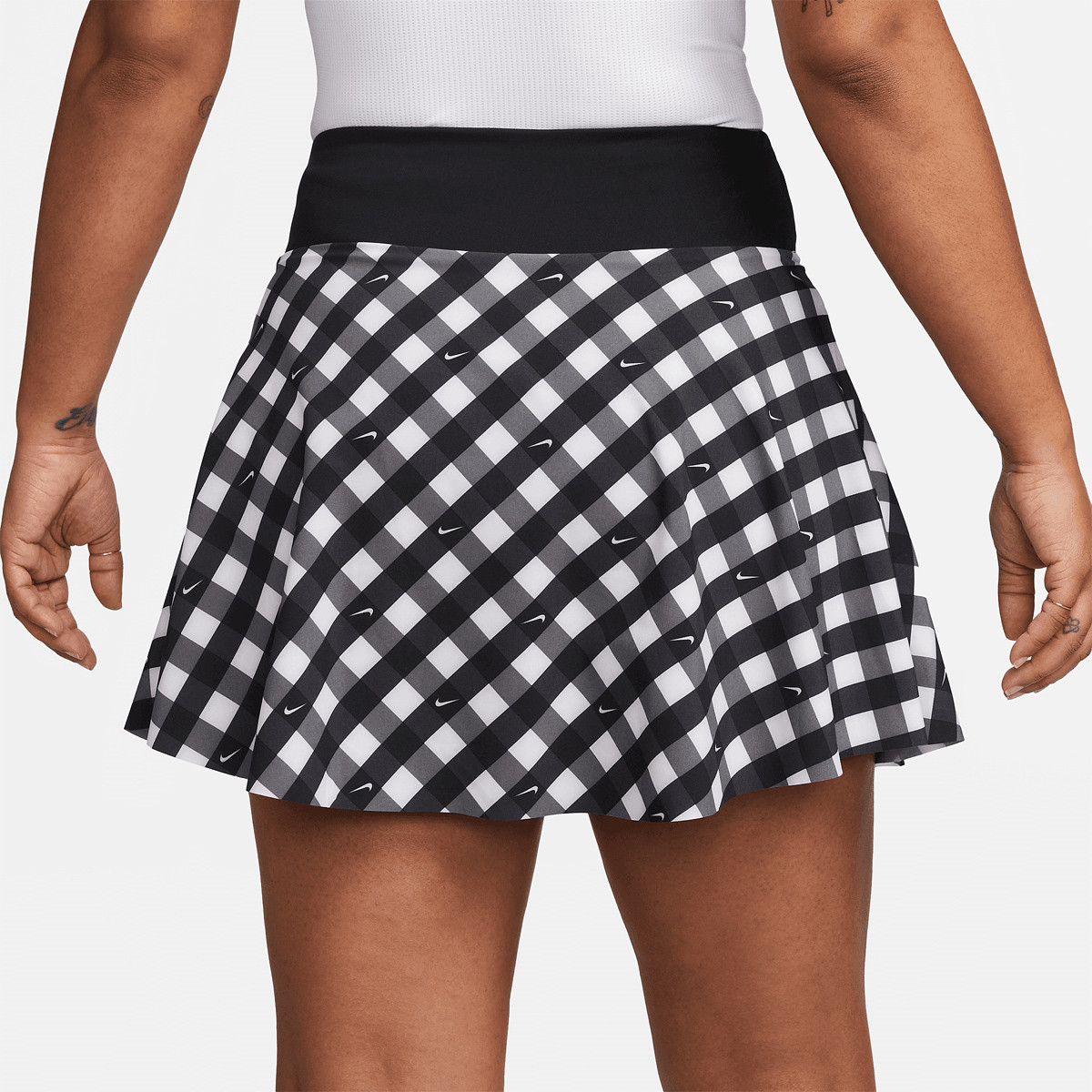 Black and white on sale checkered skirt nike