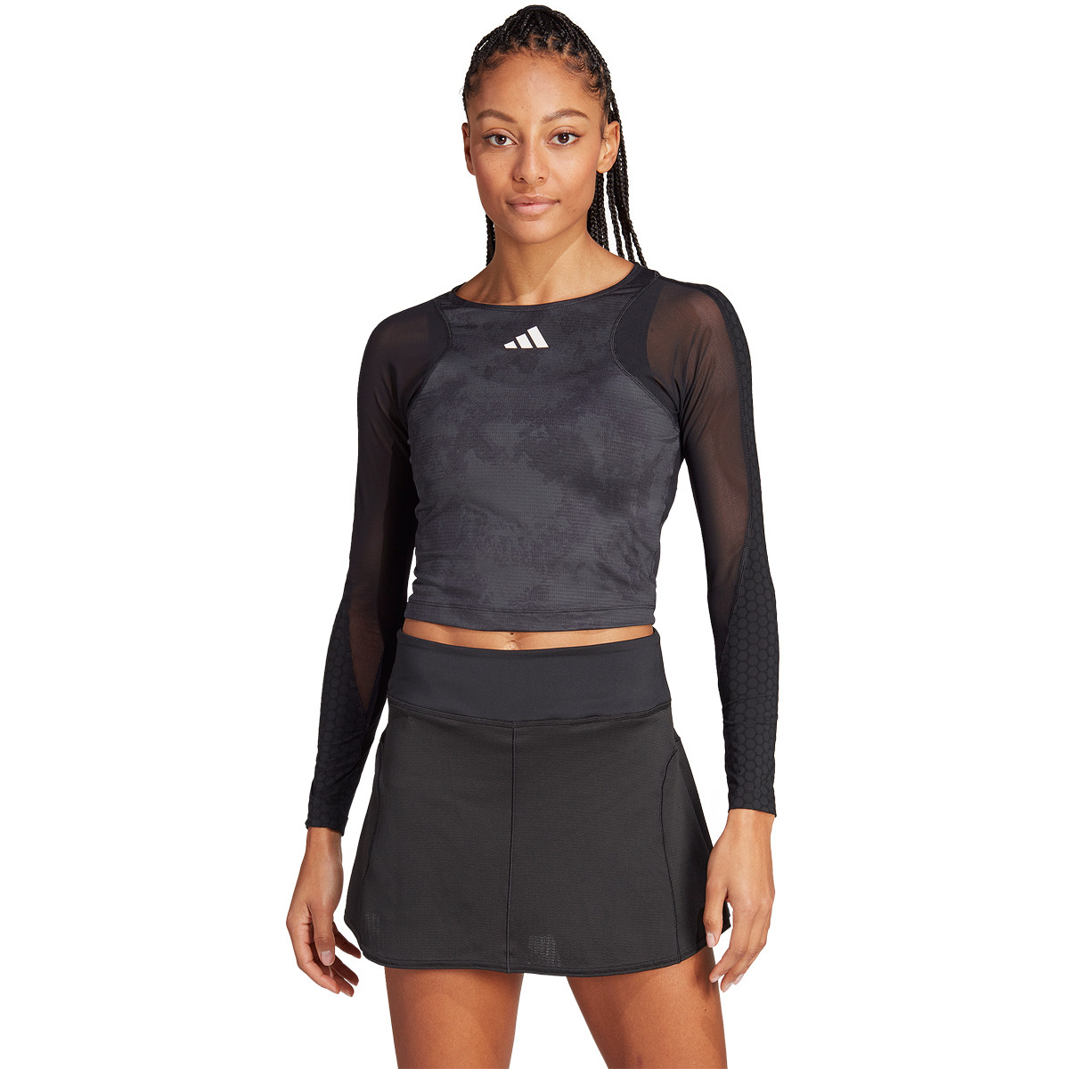 WOMEN S ADIDAS PARIS LONG SLEEVE CROP TOP ADIDAS Women s
