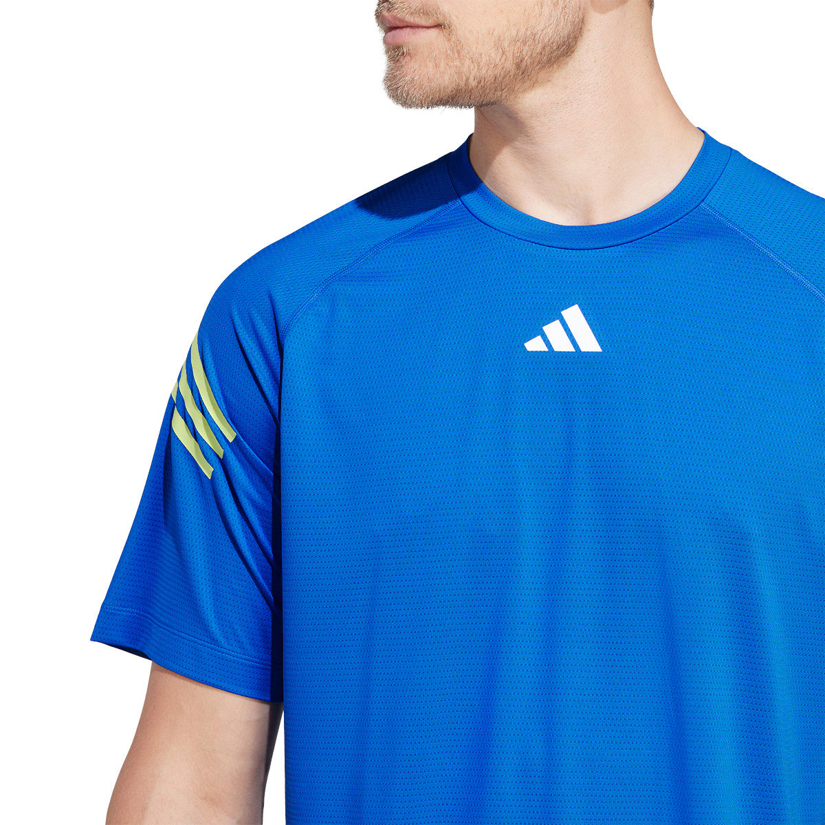 T shirt adidas best sale 3 stripes bleu