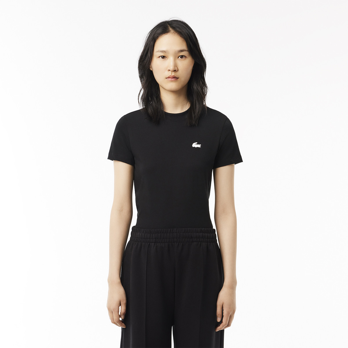 Tee shirt lacoste noir femme hot sale