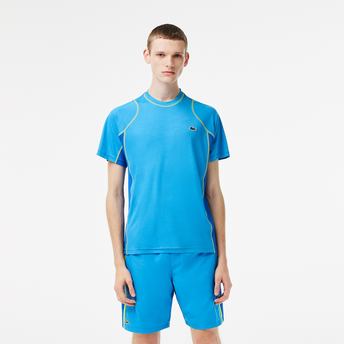 Tee shirt sales lacoste bleu