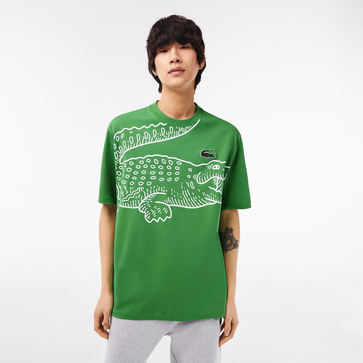 Tee shirt lacoste vert deals